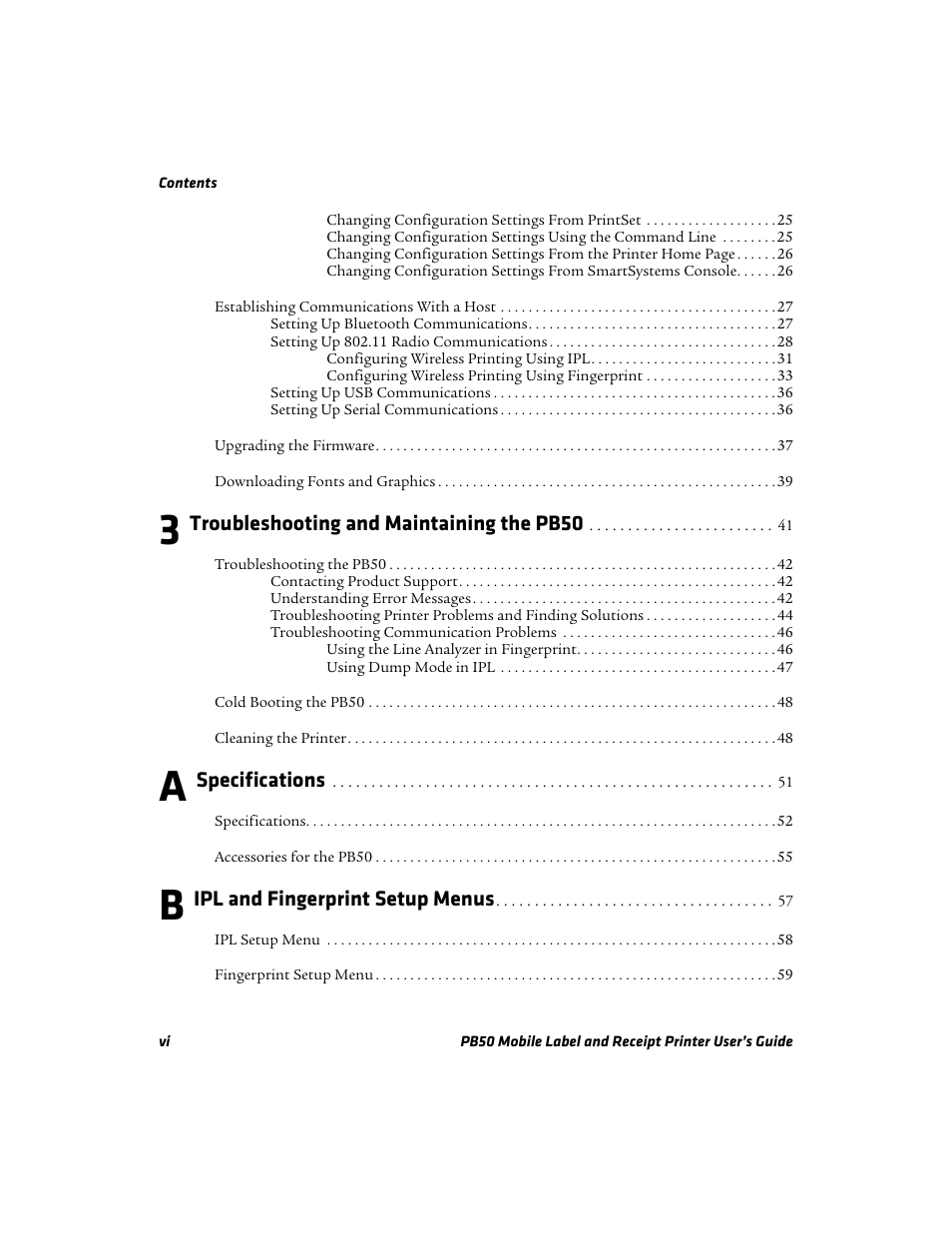 Intermec PB50 User Manual | Page 6 / 72