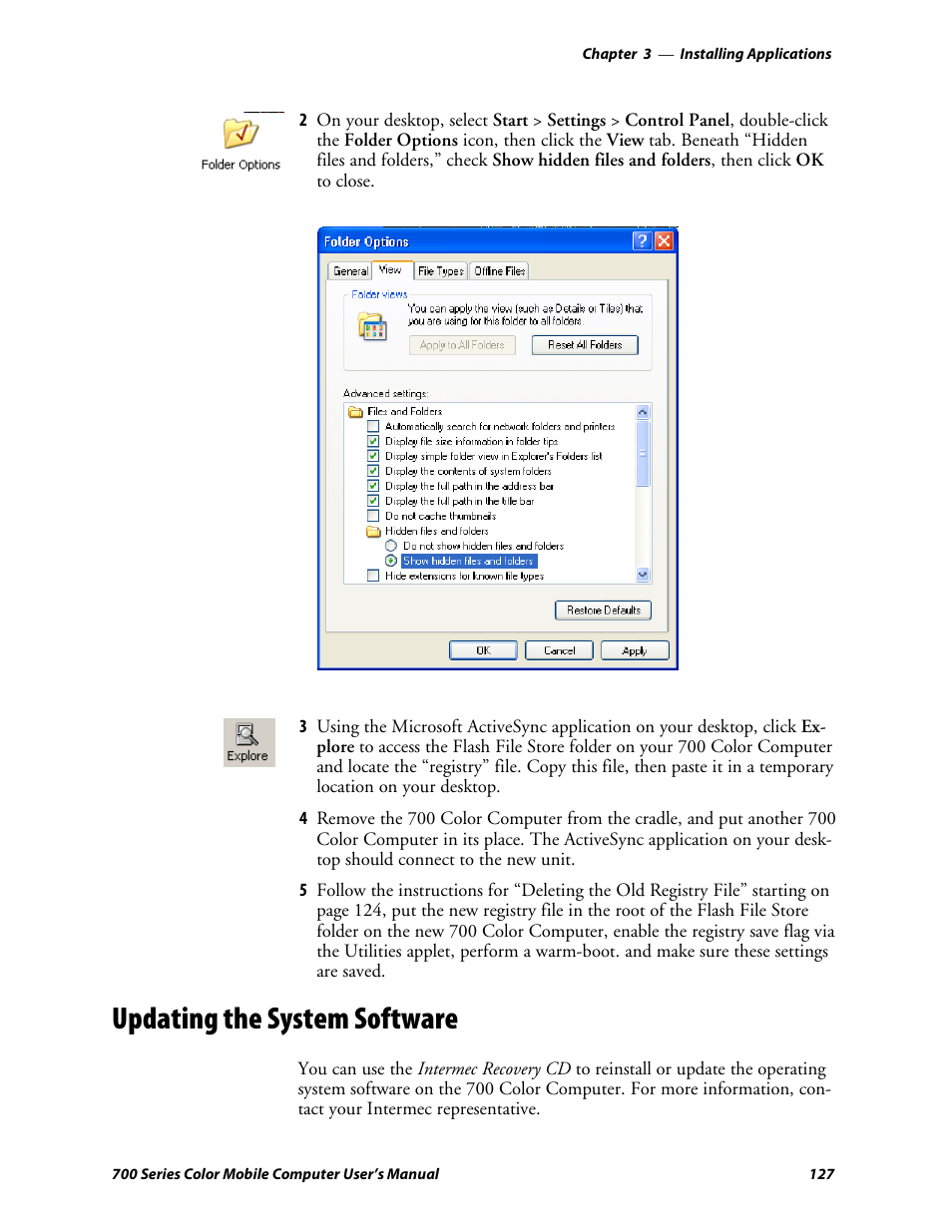 Updating the system software | Intermec 700 User Manual | Page 151 / 452