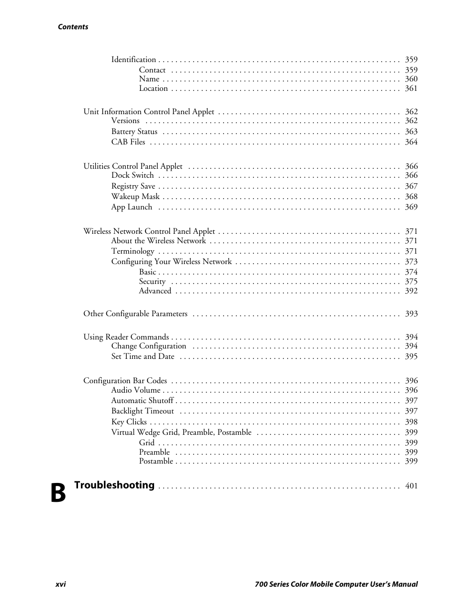 Troubleshooting | Intermec 700 User Manual | Page 16 / 452