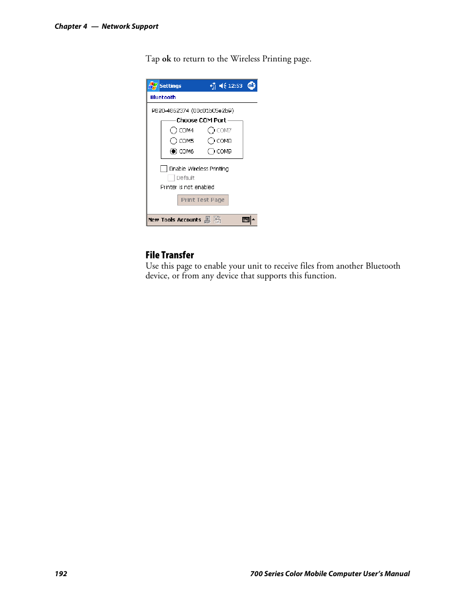 File transfer | Intermec 700 User Manual | Page 216 / 452