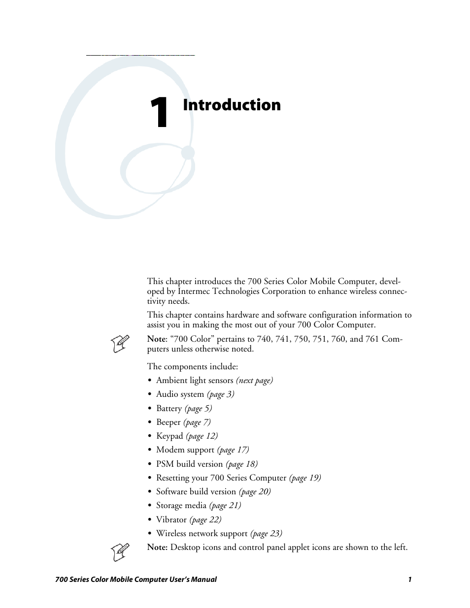 Chapter 1 - introduction, Introduction | Intermec 700 User Manual | Page 25 / 452
