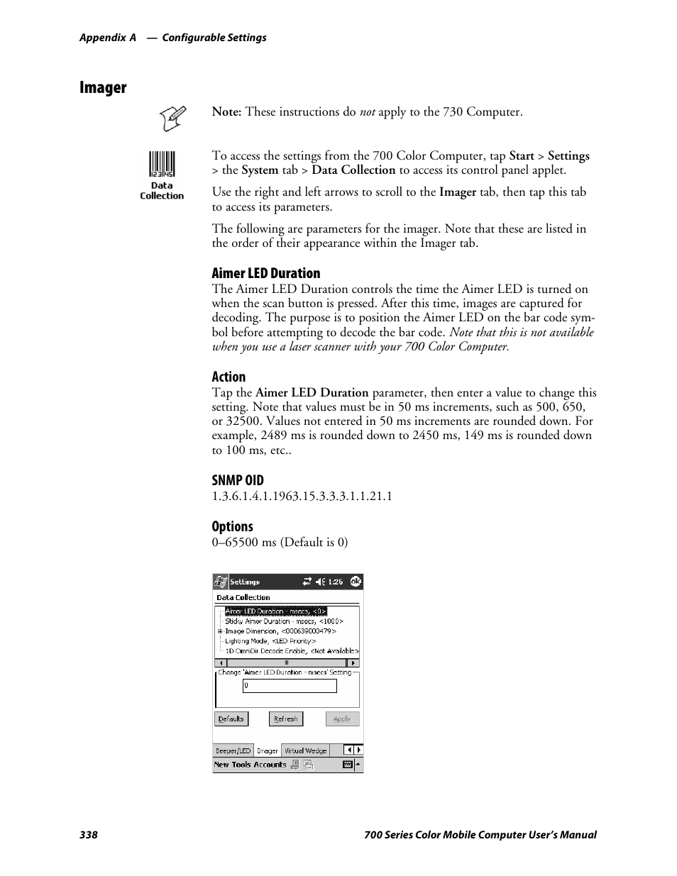 Imager | Intermec 700 User Manual | Page 362 / 452