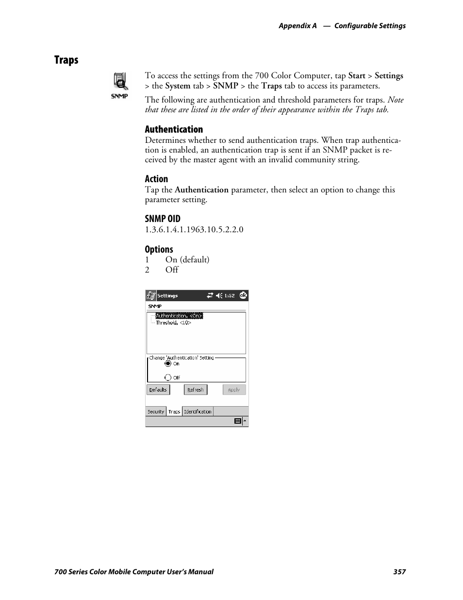 Traps | Intermec 700 User Manual | Page 381 / 452