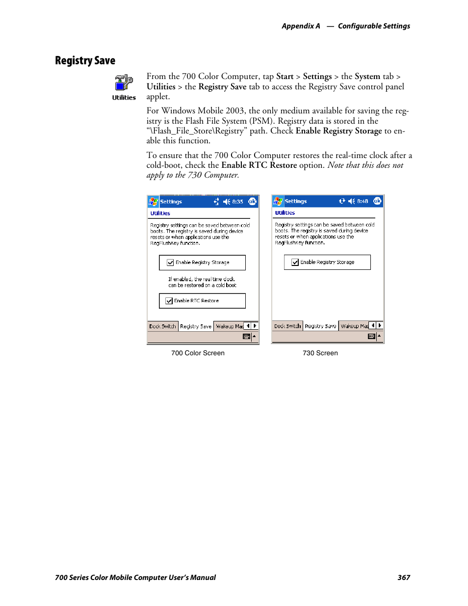 Registry save | Intermec 700 User Manual | Page 391 / 452