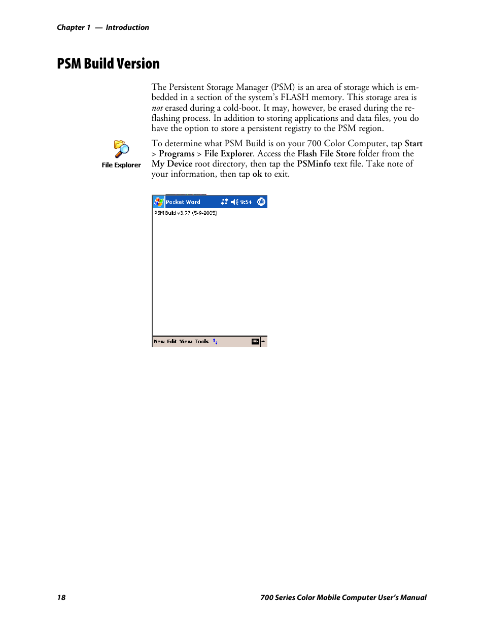 Psm build version | Intermec 700 User Manual | Page 42 / 452