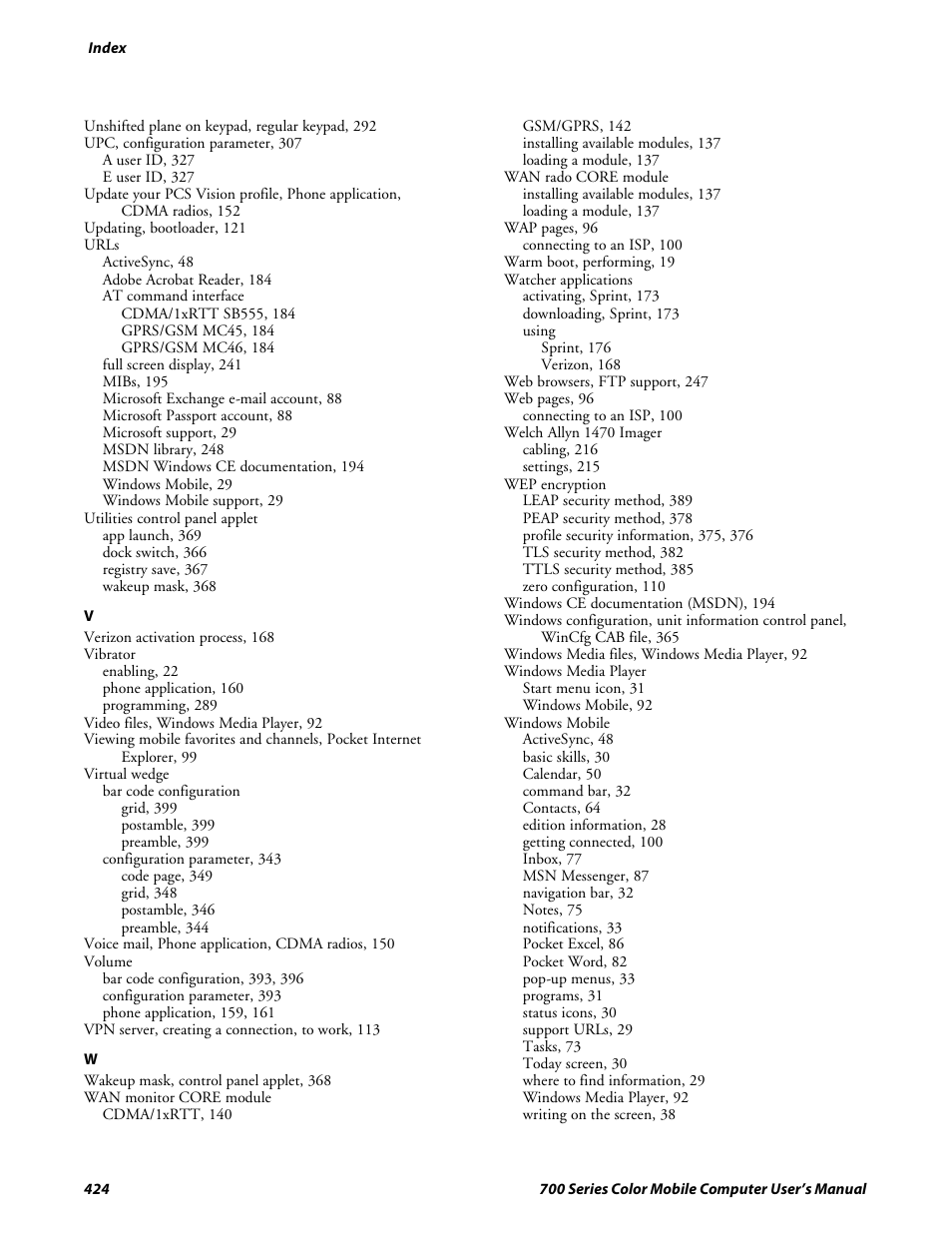 Intermec 700 User Manual | Page 448 / 452