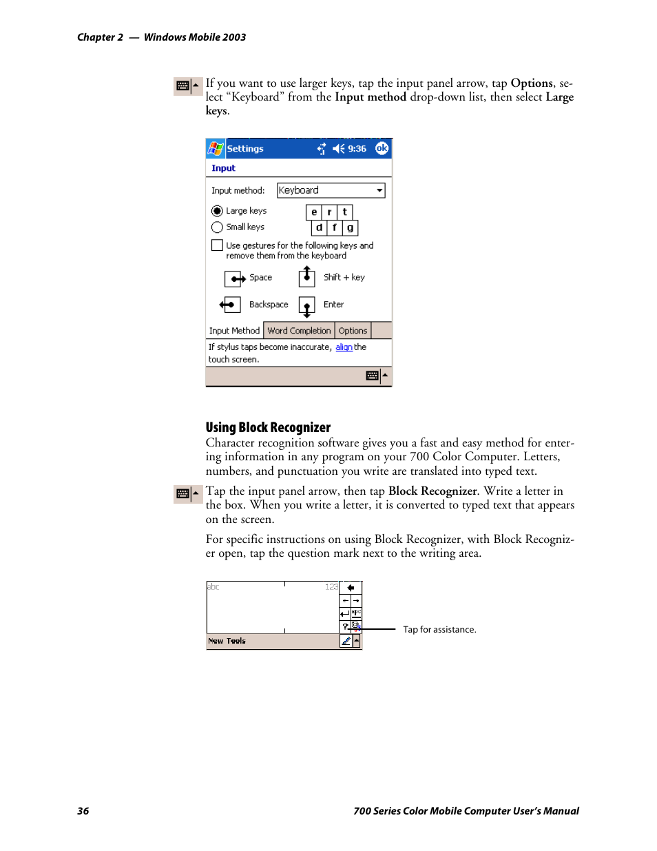 Using block recognizer | Intermec 700 User Manual | Page 60 / 452