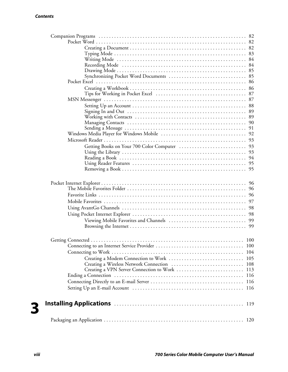 Installing applications | Intermec 700 User Manual | Page 8 / 452