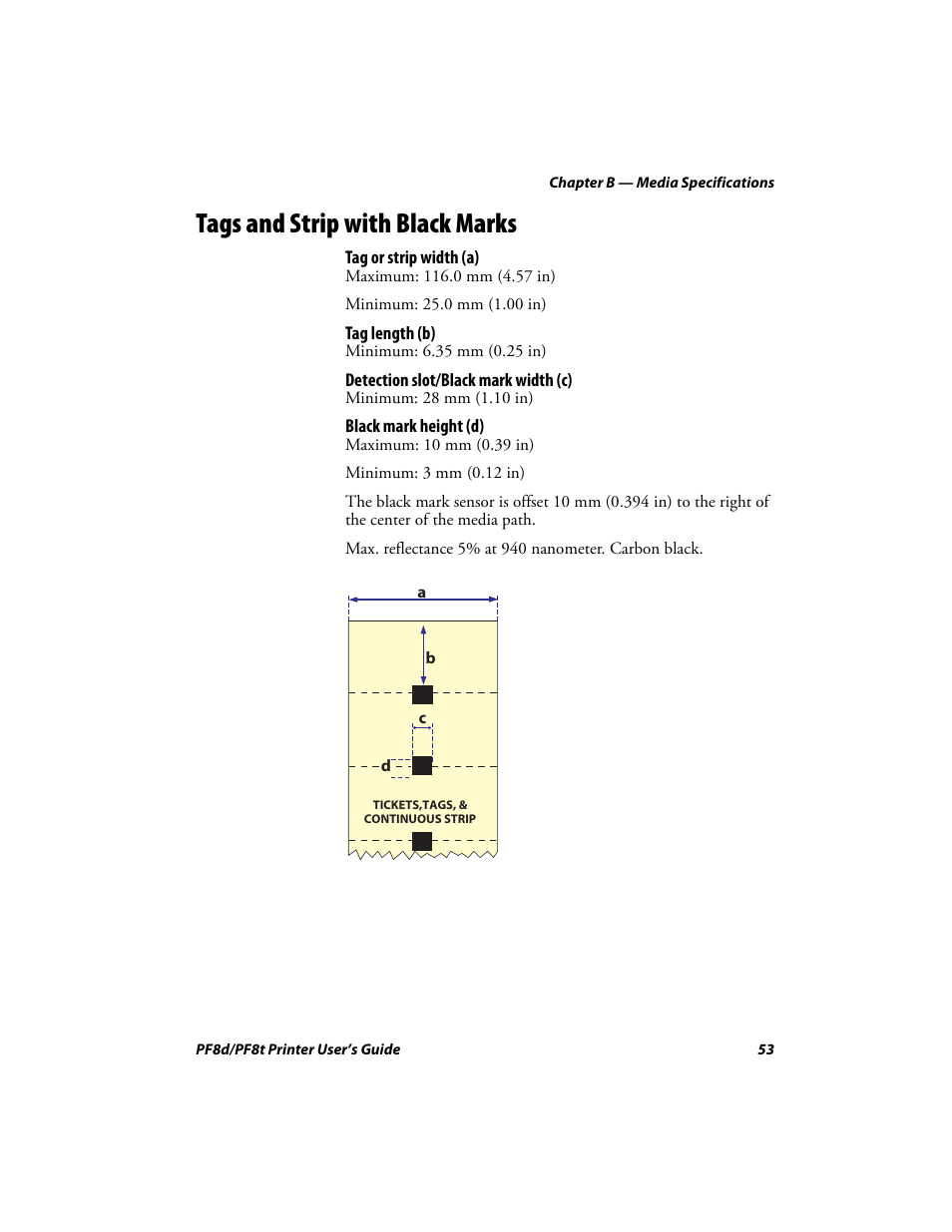 Tags and strip with black marks | Intermec PF8T User Manual | Page 66 / 68