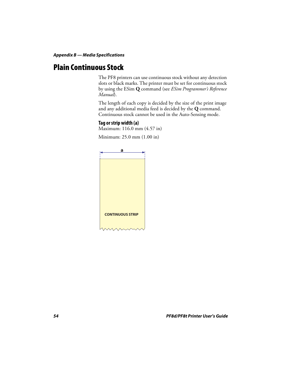 Plain continuous stock | Intermec PF8T User Manual | Page 67 / 68