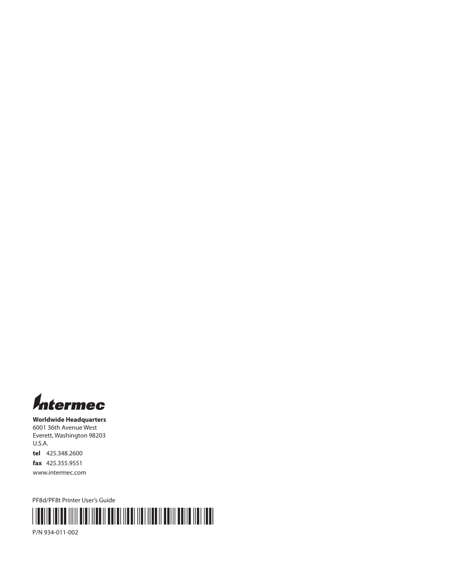 Intermec PF8T User Manual | Page 68 / 68
