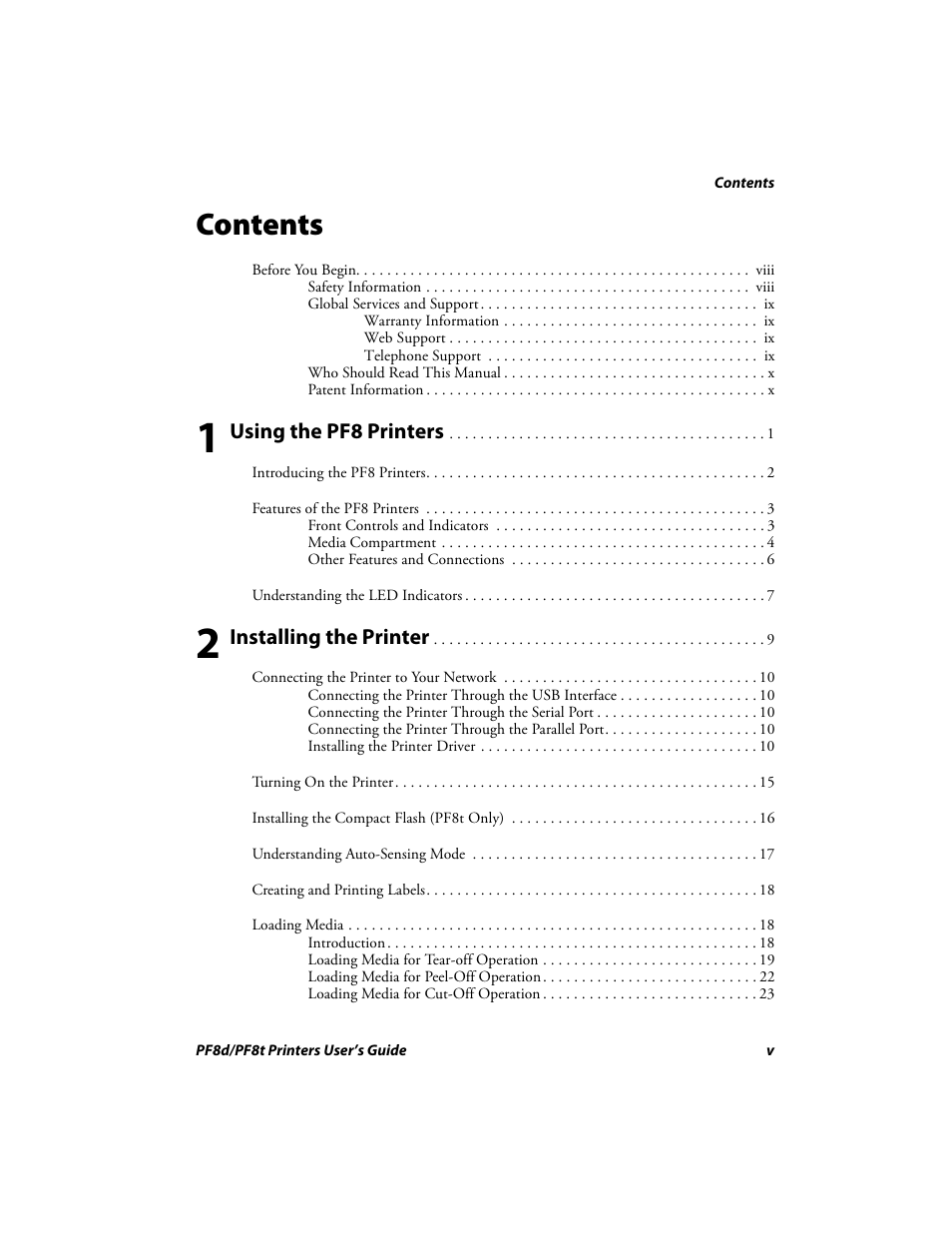 Intermec PF8T User Manual | Page 8 / 68