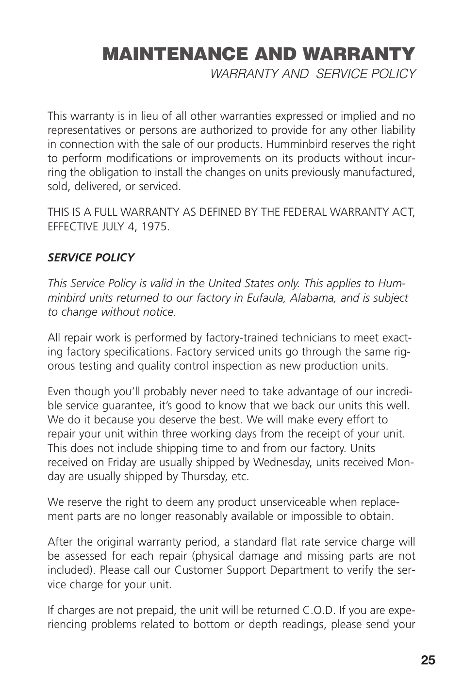 Maintenance and warranty | Intermec TRACKER PRO 128 User Manual | Page 27 / 32