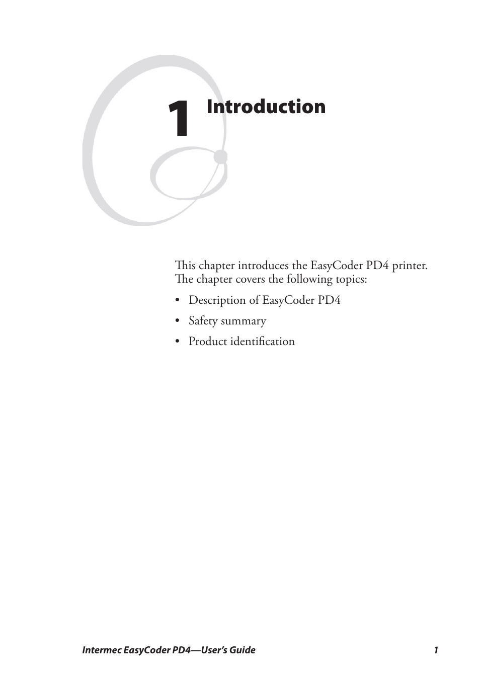 1 introduction, Introduction | Intermec EASYCODER PD4 User Manual | Page 11 / 100