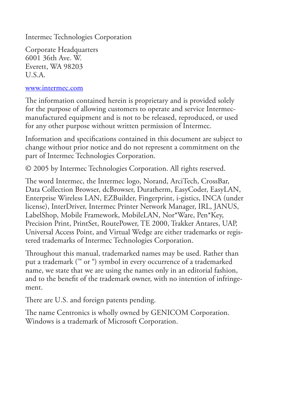 Intermec EASYCODER PD4 User Manual | Page 2 / 100