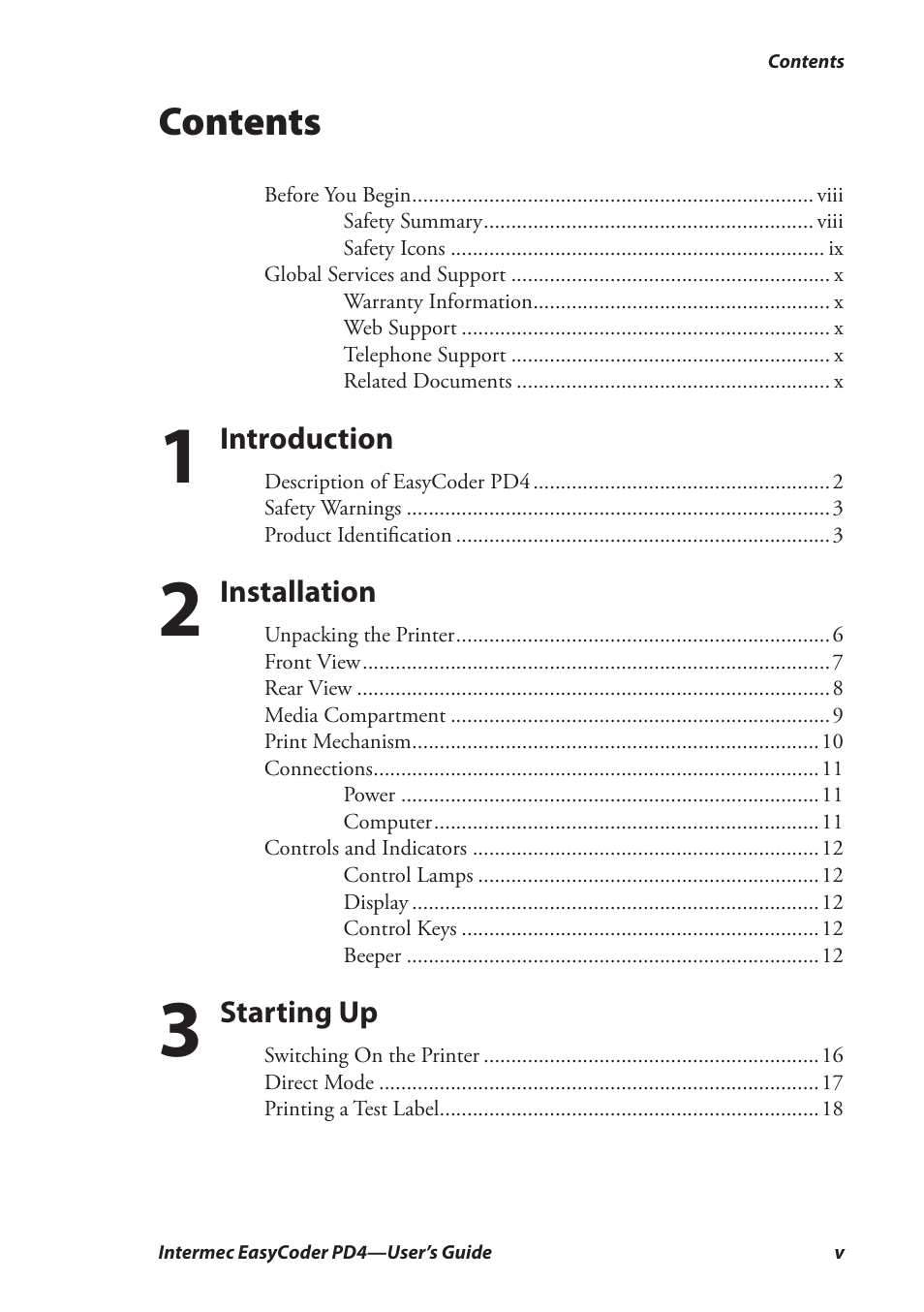 Intermec EASYCODER PD4 User Manual | Page 5 / 100
