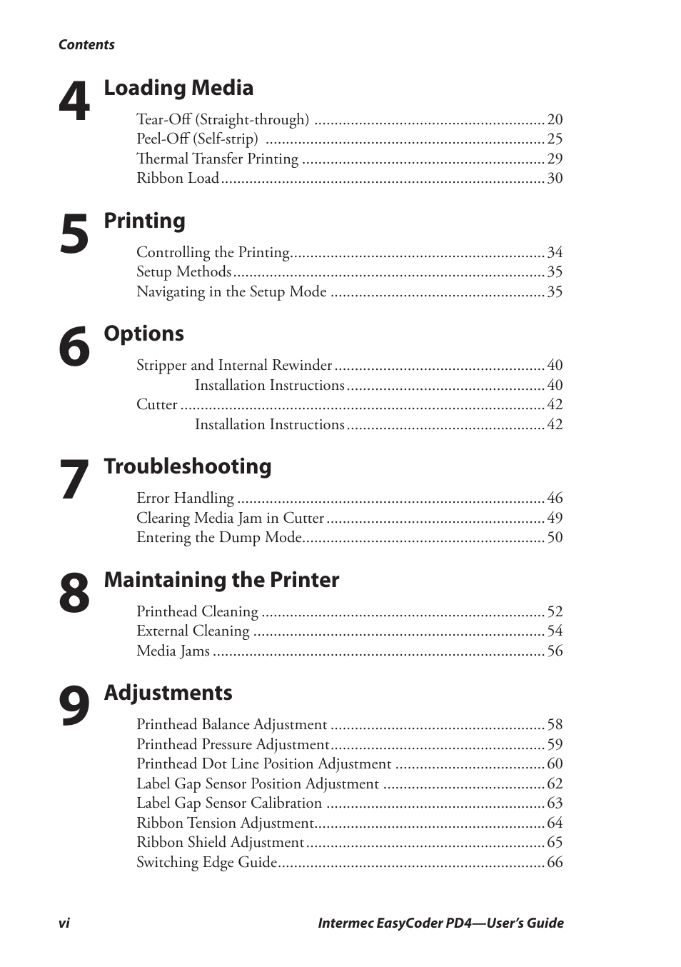 Intermec EASYCODER PD4 User Manual | Page 6 / 100