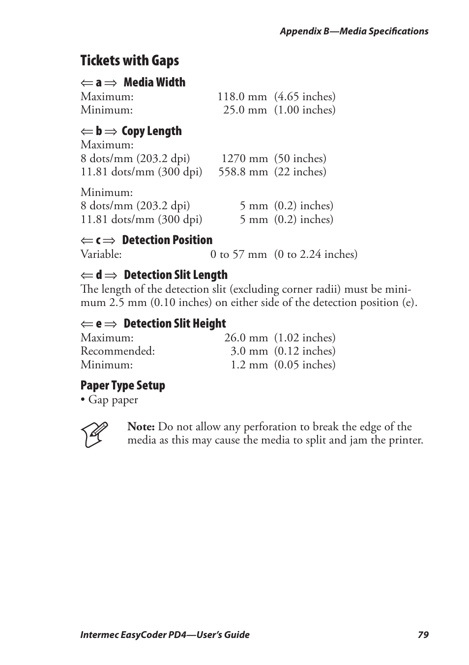 Tickets with gaps | Intermec EASYCODER PD4 User Manual | Page 89 / 100