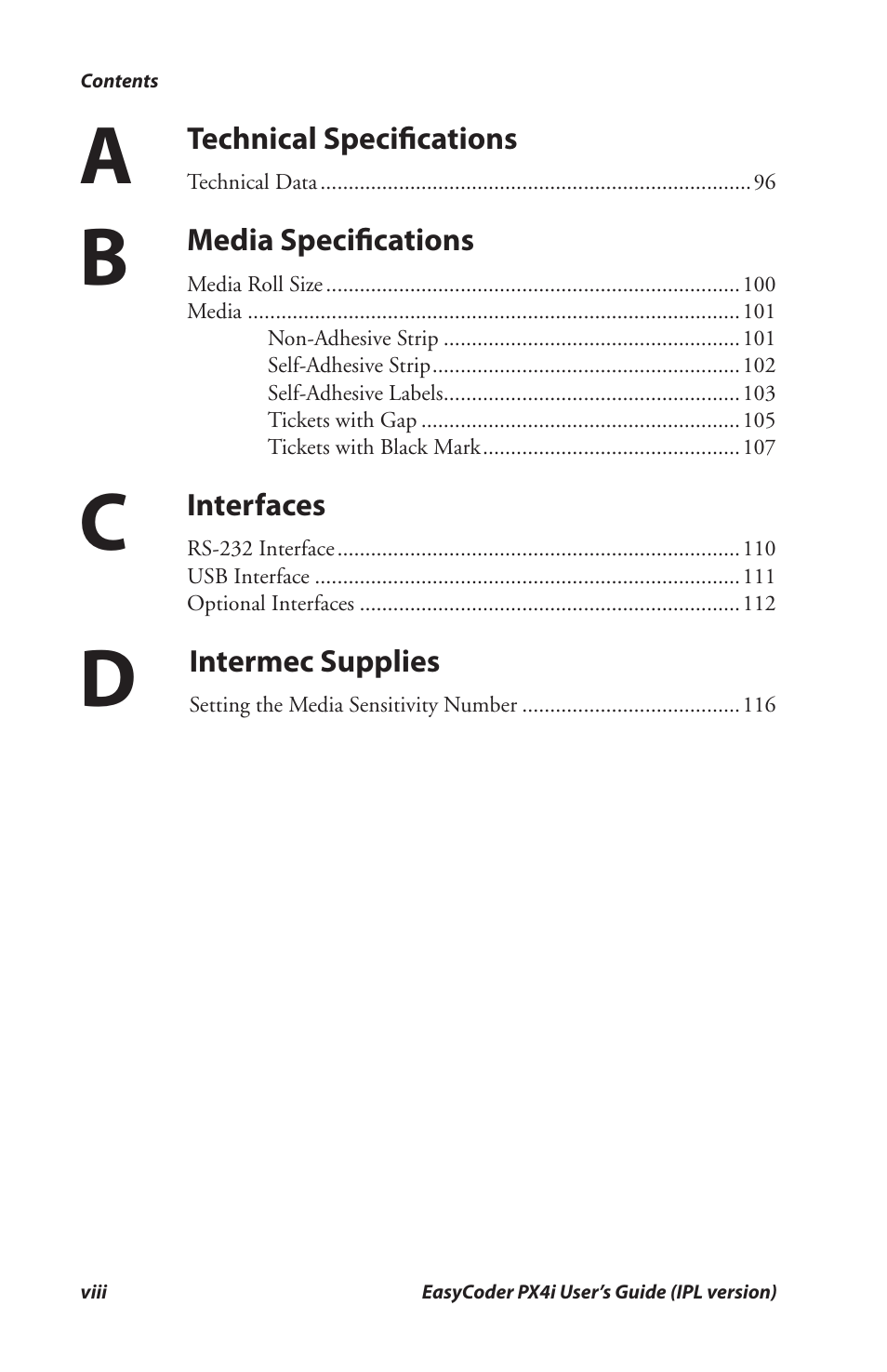Intermec PX4I User Manual | Page 10 / 136
