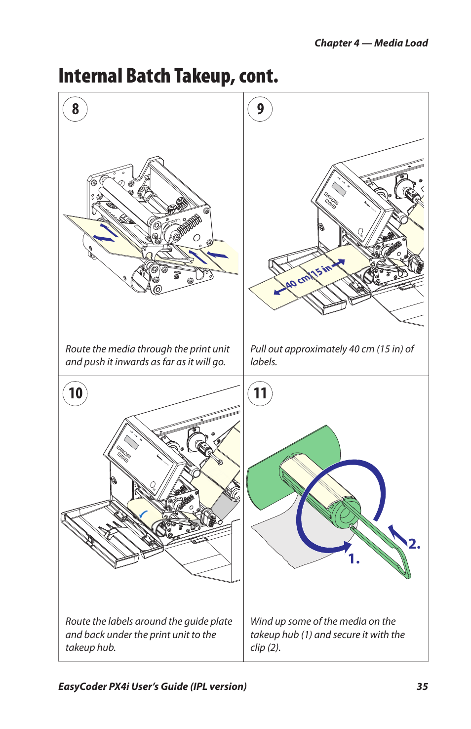 Internal batch takeup, cont | Intermec PX4I User Manual | Page 49 / 136