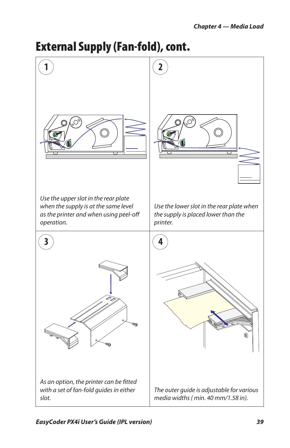 External supply (fan-fold), cont | Intermec PX4I User Manual | Page 53 / 136