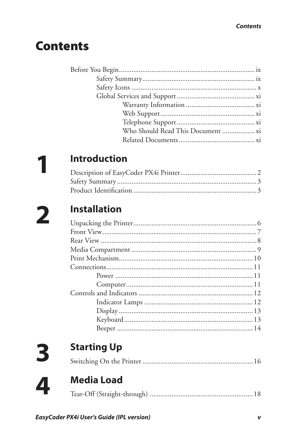 Intermec PX4I User Manual | Page 7 / 136