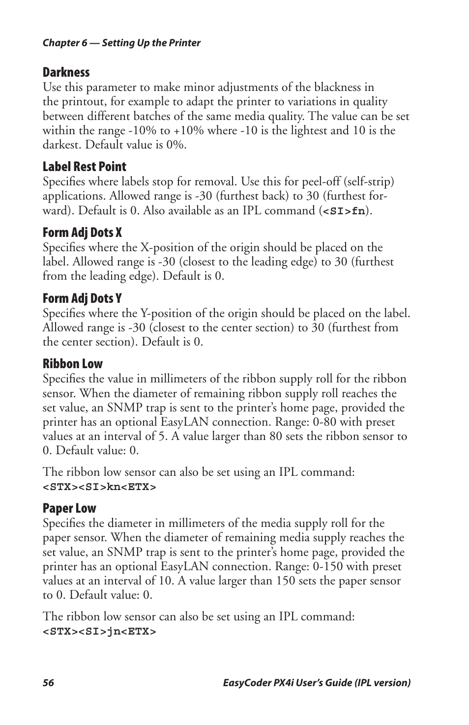 Intermec PX4I User Manual | Page 70 / 136
