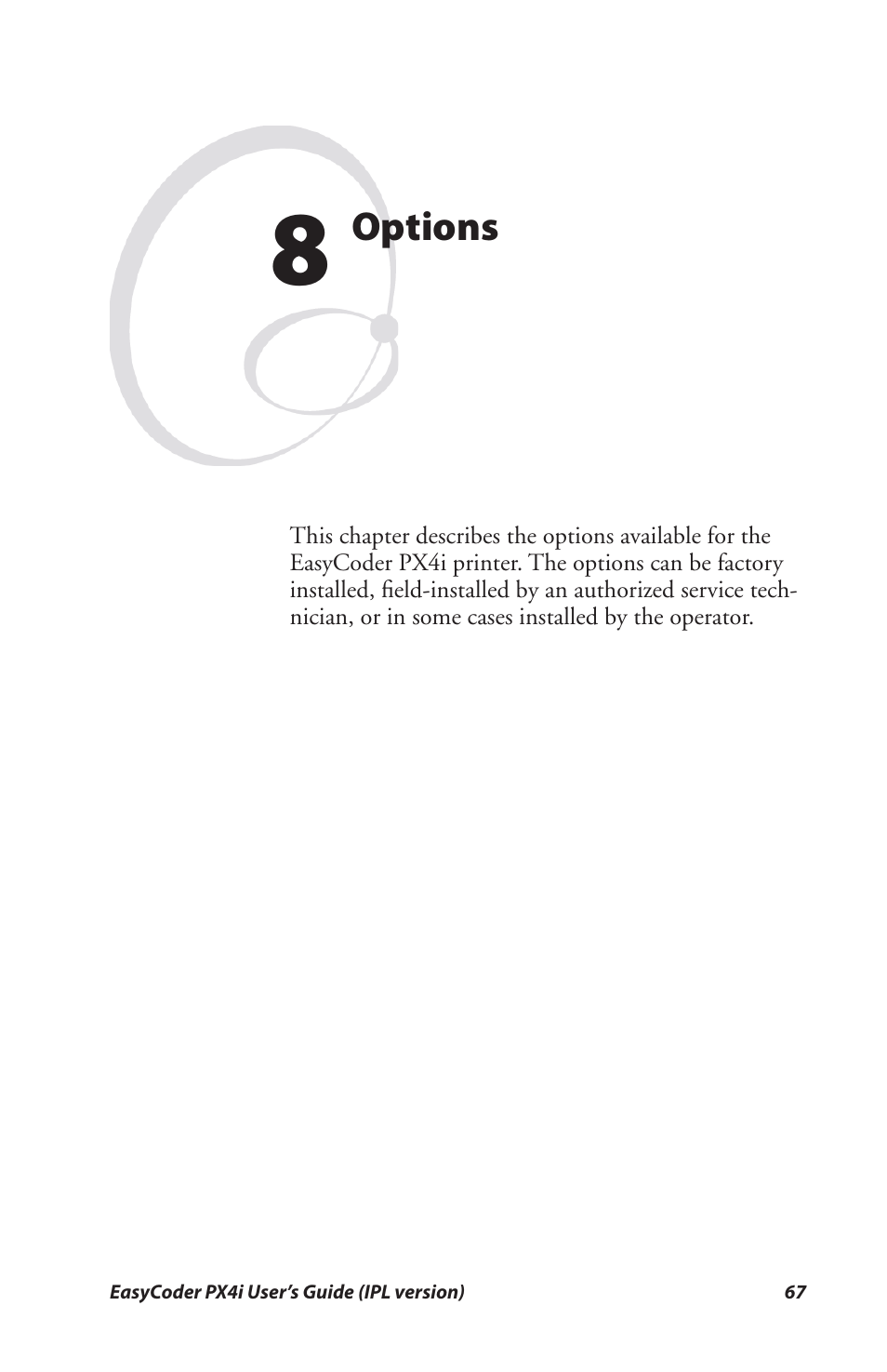 8 options | Intermec PX4I User Manual | Page 81 / 136