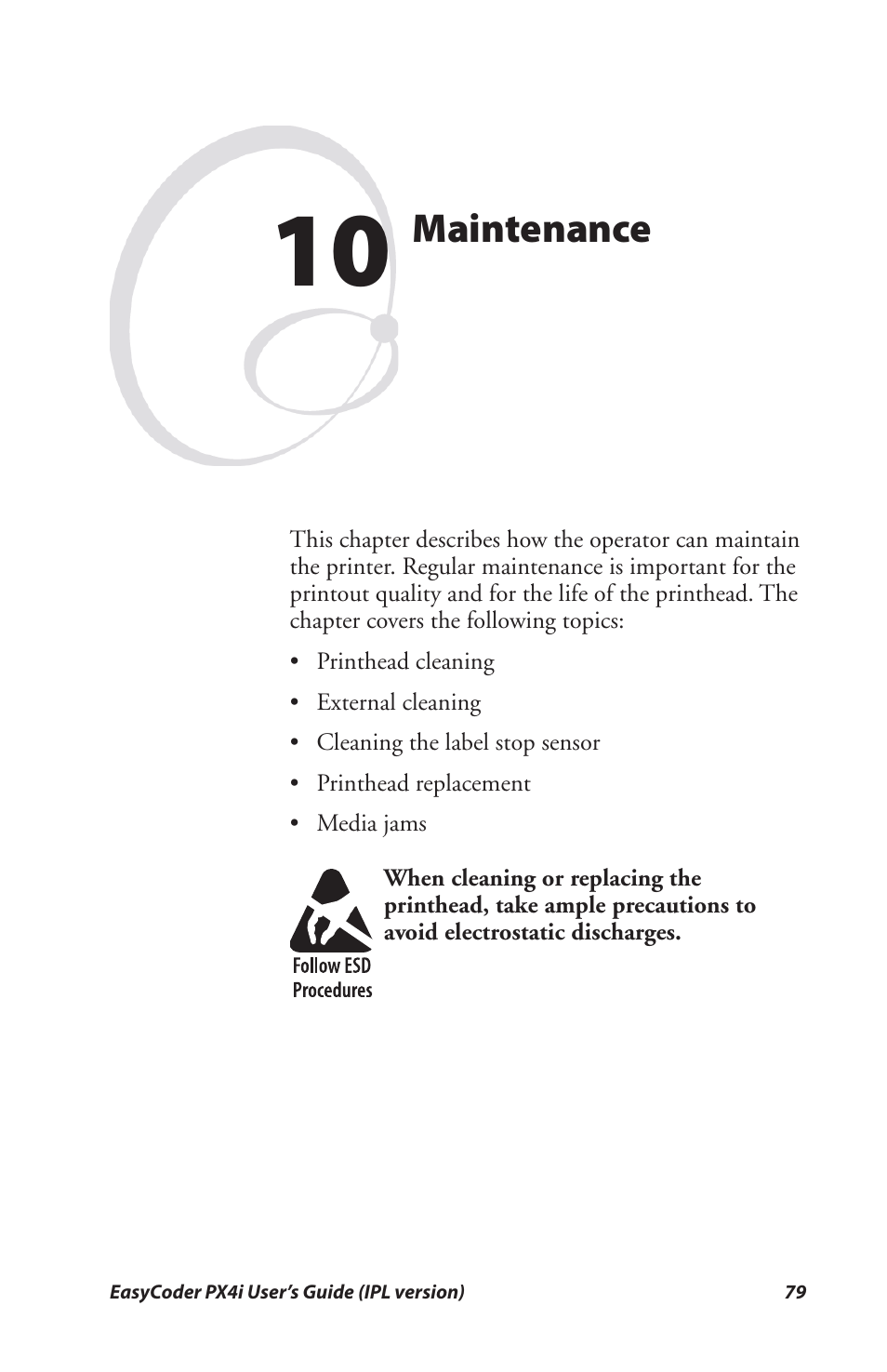 10 maintenance, Maintenance | Intermec PX4I User Manual | Page 93 / 136