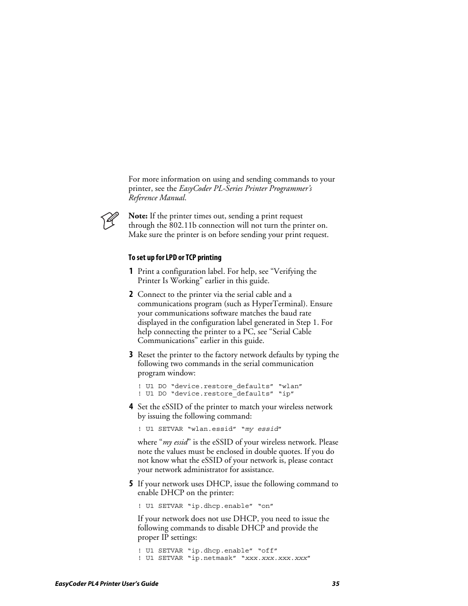 Intermec EASYCODER PL4 User Manual | Page 35 / 65