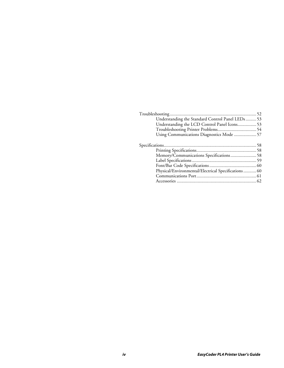 Intermec EASYCODER PL4 User Manual | Page 4 / 65