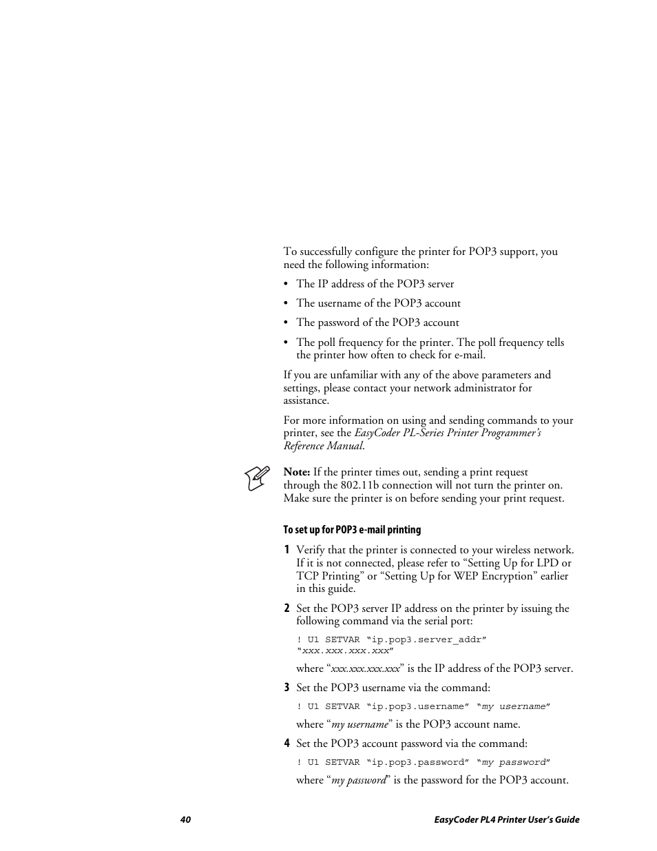 Intermec EASYCODER PL4 User Manual | Page 40 / 65