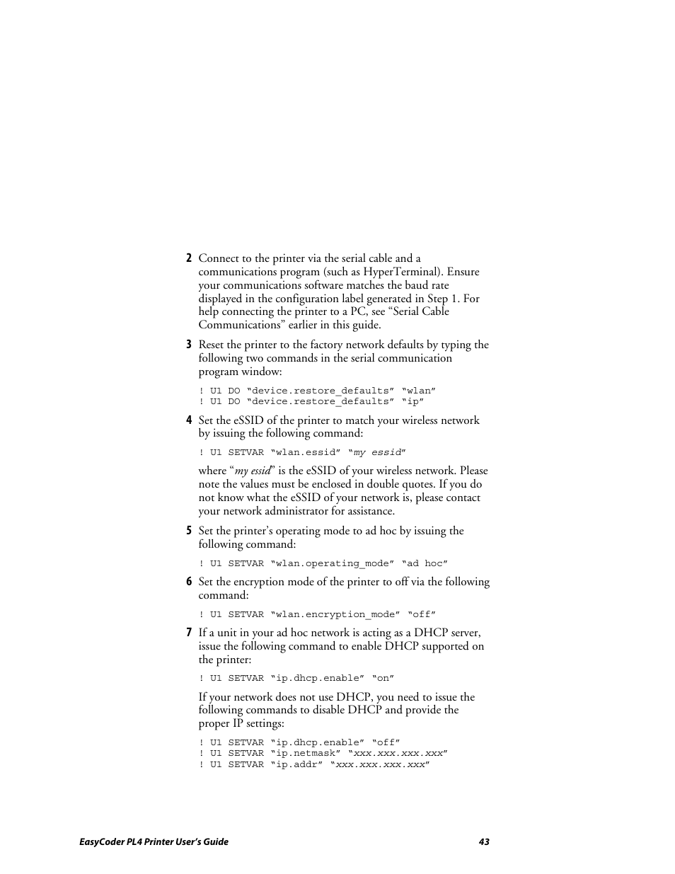 Intermec EASYCODER PL4 User Manual | Page 43 / 65