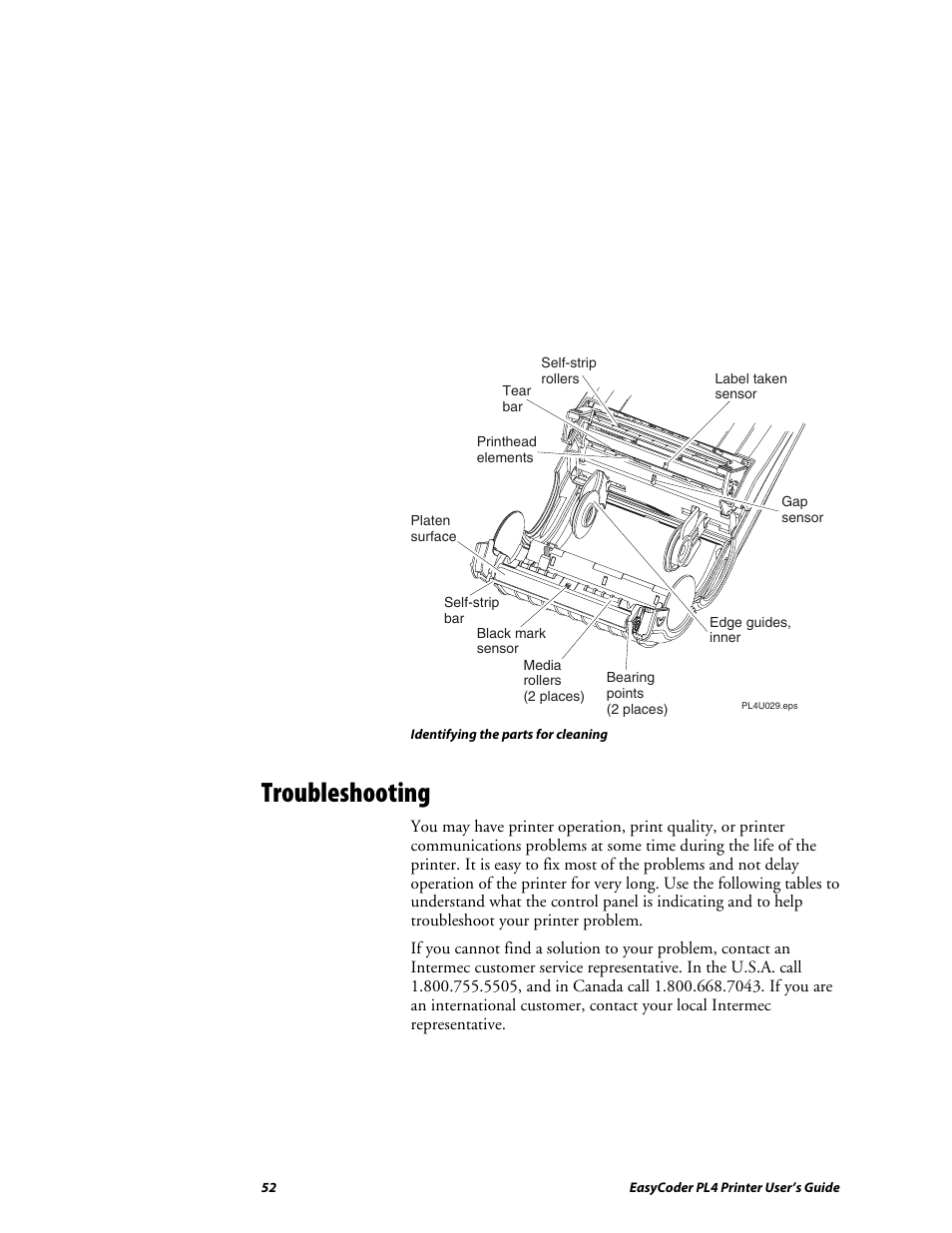Troubleshooting | Intermec EASYCODER PL4 User Manual | Page 52 / 65