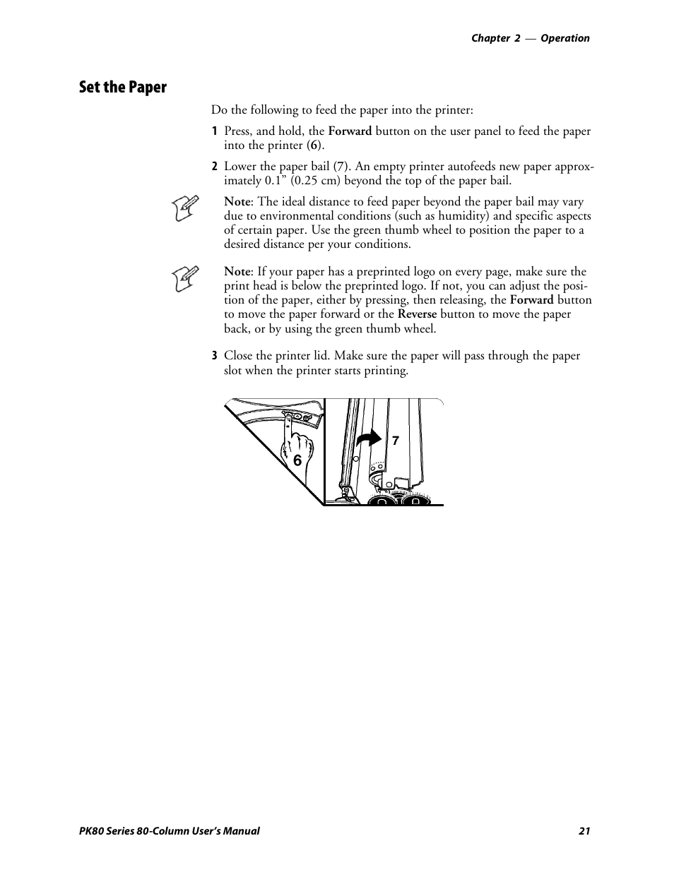 Set the paper | Intermec PK80 User Manual | Page 33 / 84