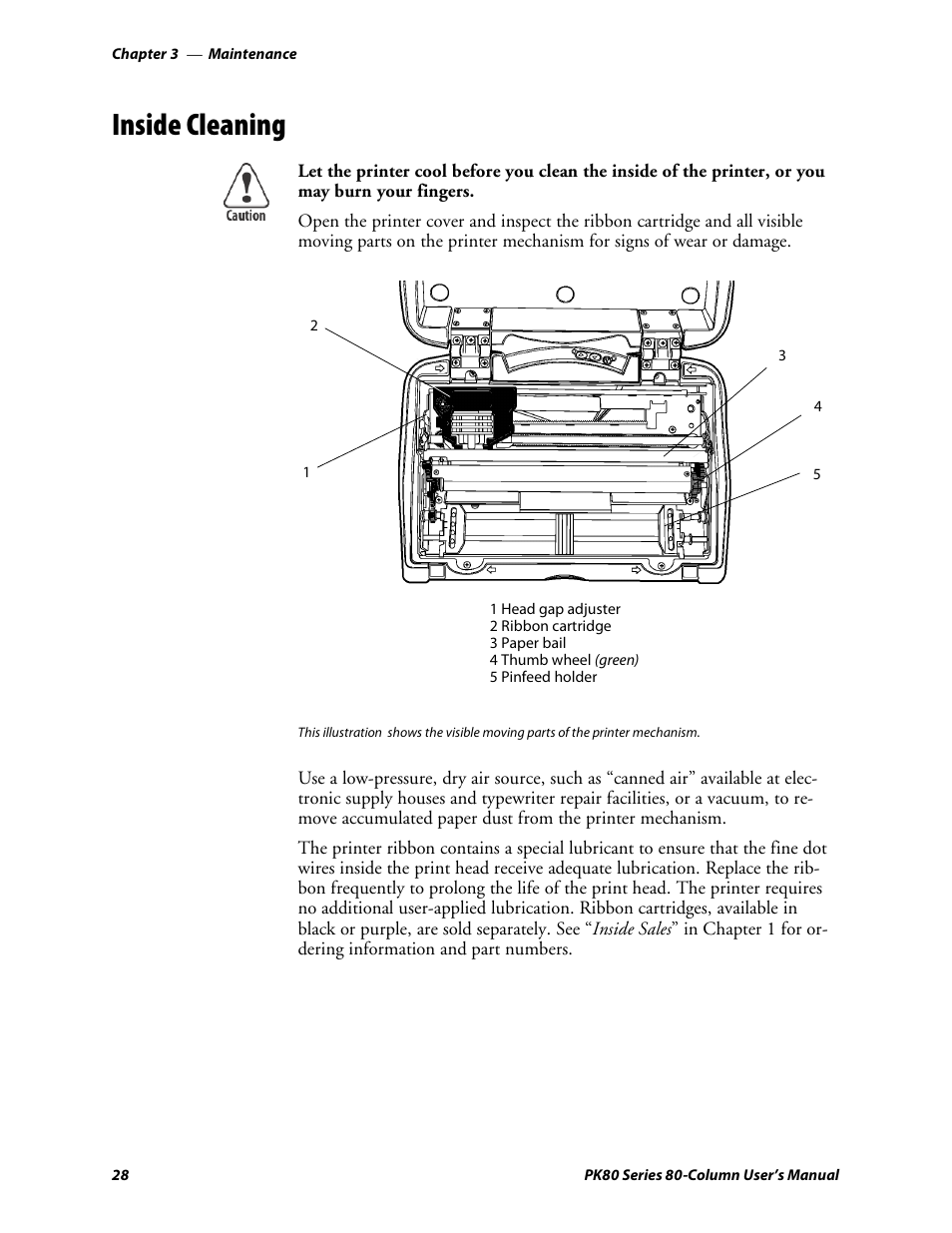 Inside cleaning | Intermec PK80 User Manual | Page 40 / 84