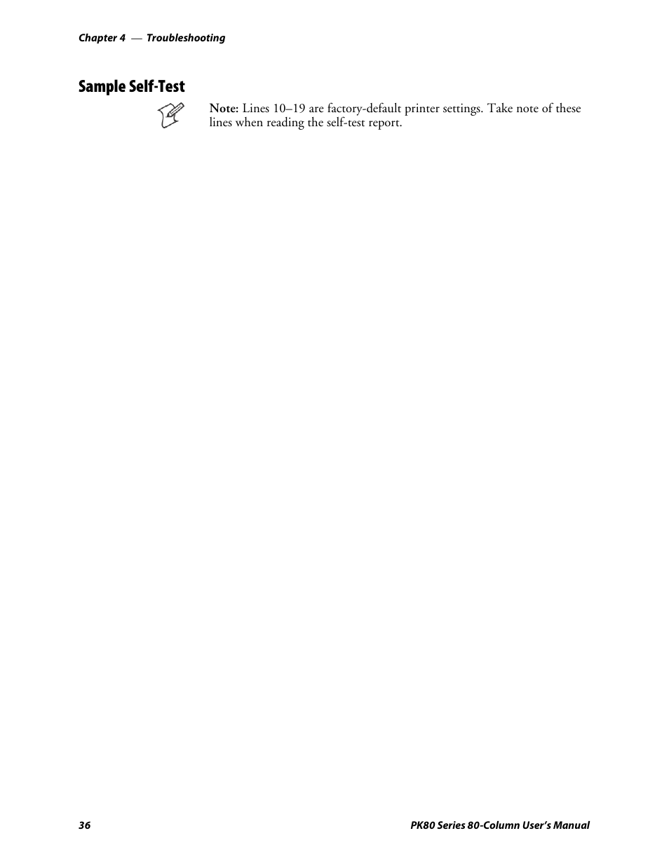 Sample self-test | Intermec PK80 User Manual | Page 48 / 84