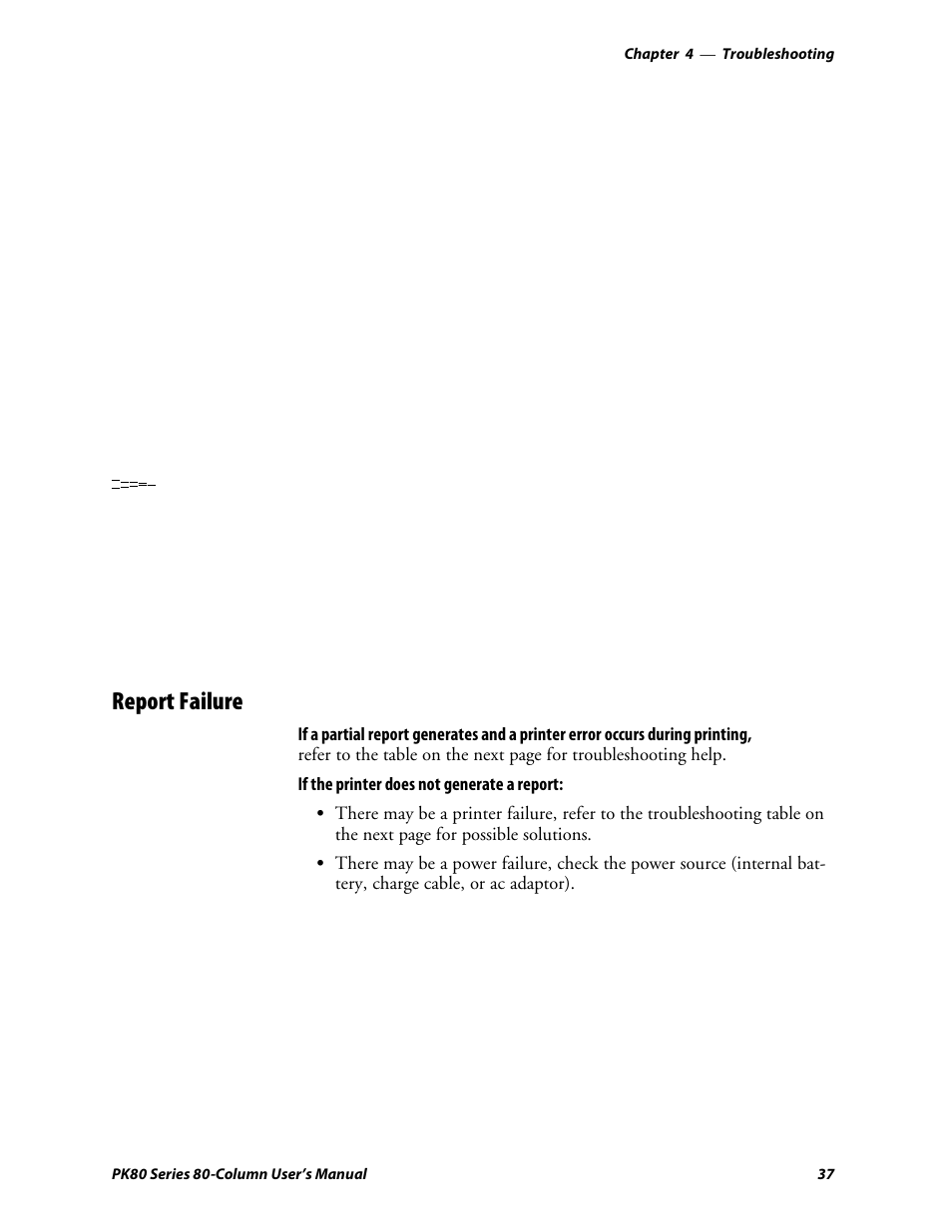 Report failure | Intermec PK80 User Manual | Page 49 / 84