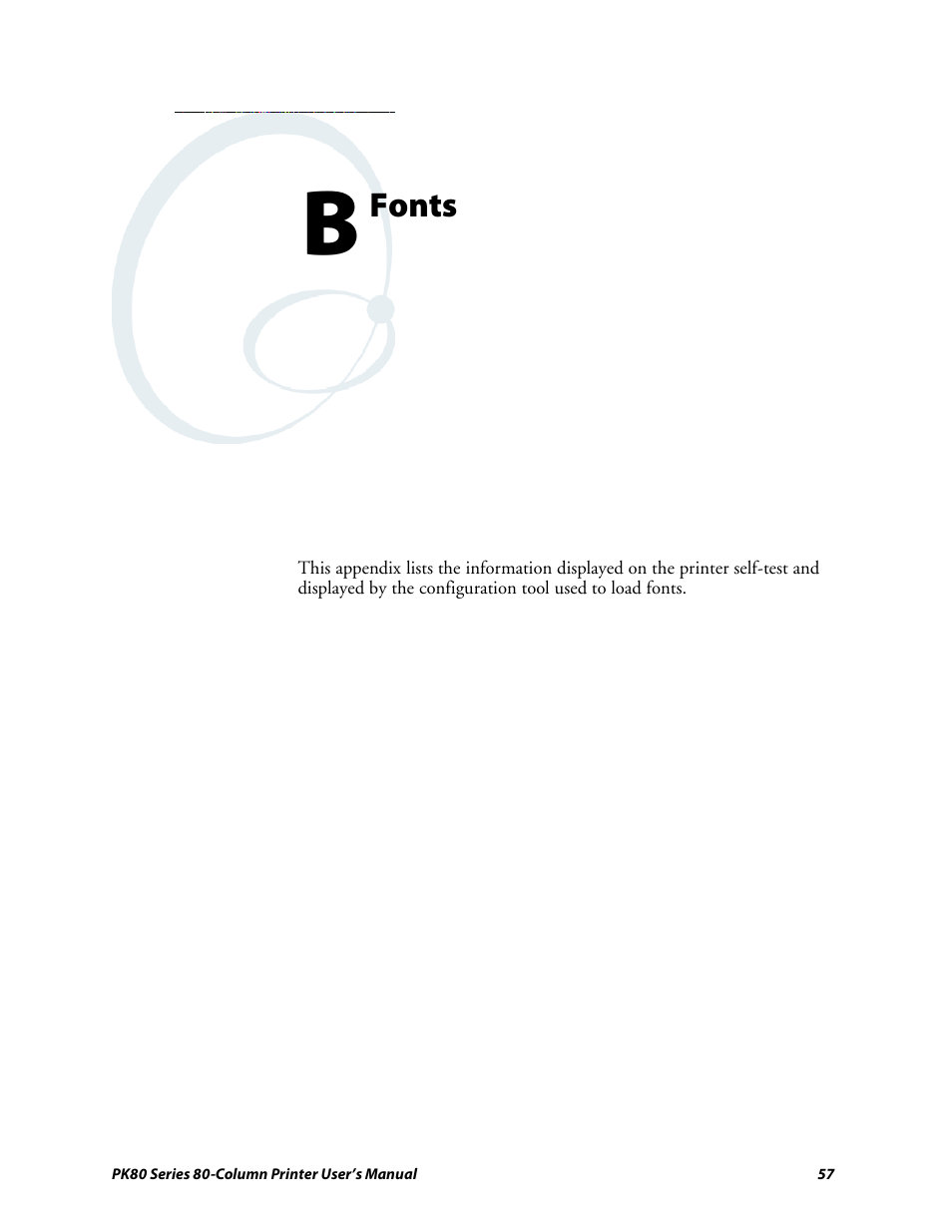 Appendix b: fonts | Intermec PK80 User Manual | Page 69 / 84