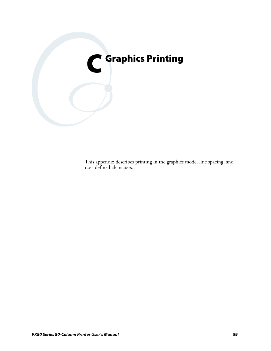 Appendix c: graphics printing | Intermec PK80 User Manual | Page 71 / 84