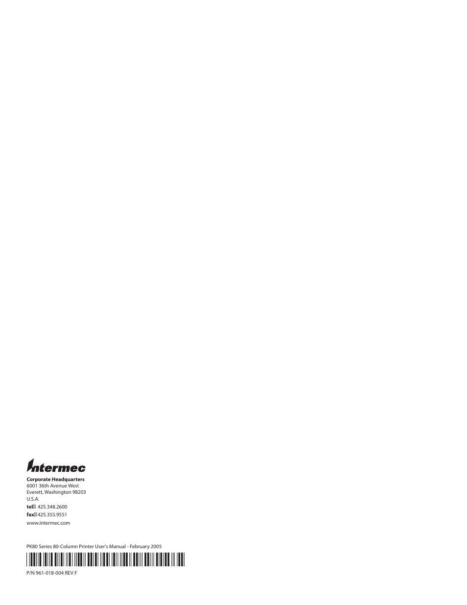 Intermec PK80 User Manual | Page 84 / 84