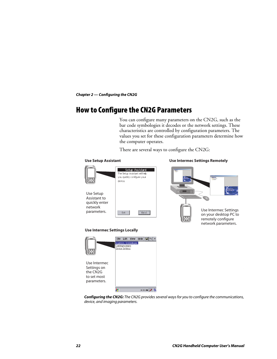 How to configure the cn2g parameters | Intermec CN2G User Manual | Page 34 / 102