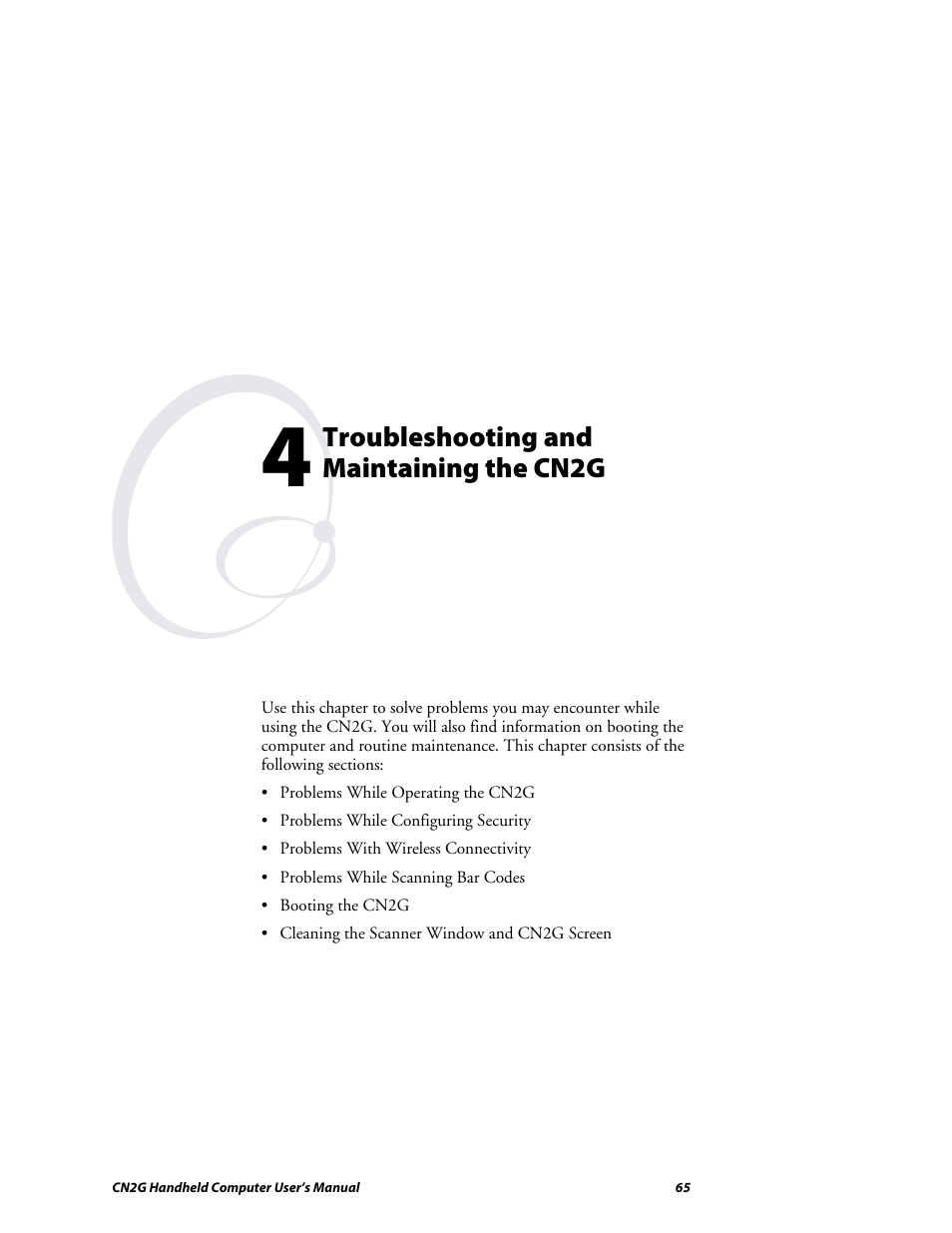 Troubleshooting and maintaining the cn2g | Intermec CN2G User Manual | Page 77 / 102