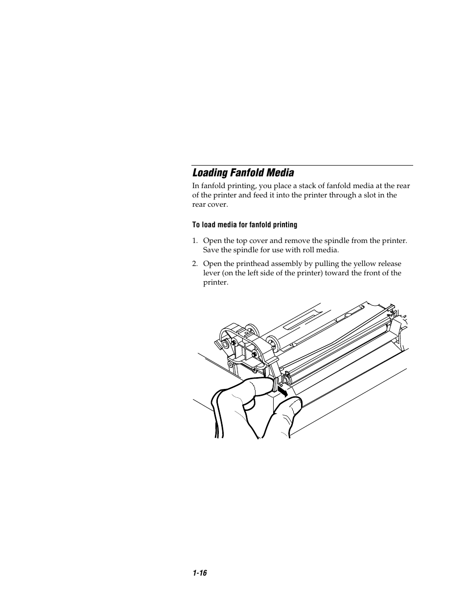 Loading fanfold media | Intermec EASYCODER 7421 User Manual | Page 26 / 98