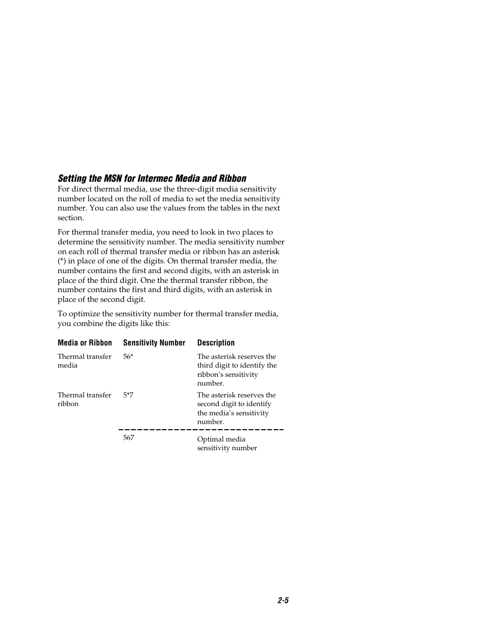 Co de 39, Setting the msn for intermec media and ribbon | Intermec EASYCODER 7421 User Manual | Page 35 / 98