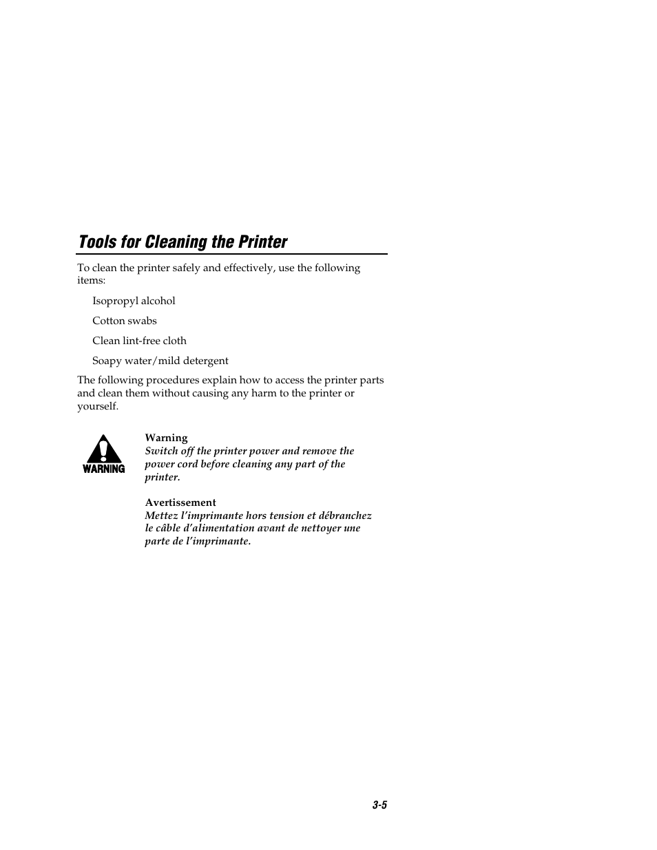 Tools for cleaning the printer | Intermec EASYCODER 7421 User Manual | Page 49 / 98