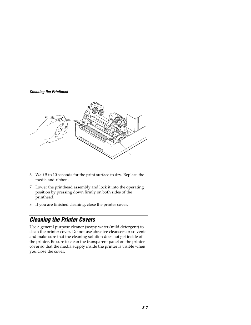 Cleaning the printer covers | Intermec EASYCODER 7421 User Manual | Page 51 / 98