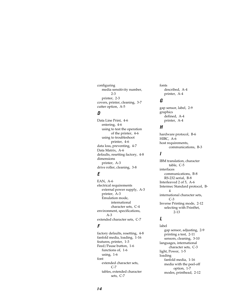 Intermec EASYCODER 7421 User Manual | Page 94 / 98