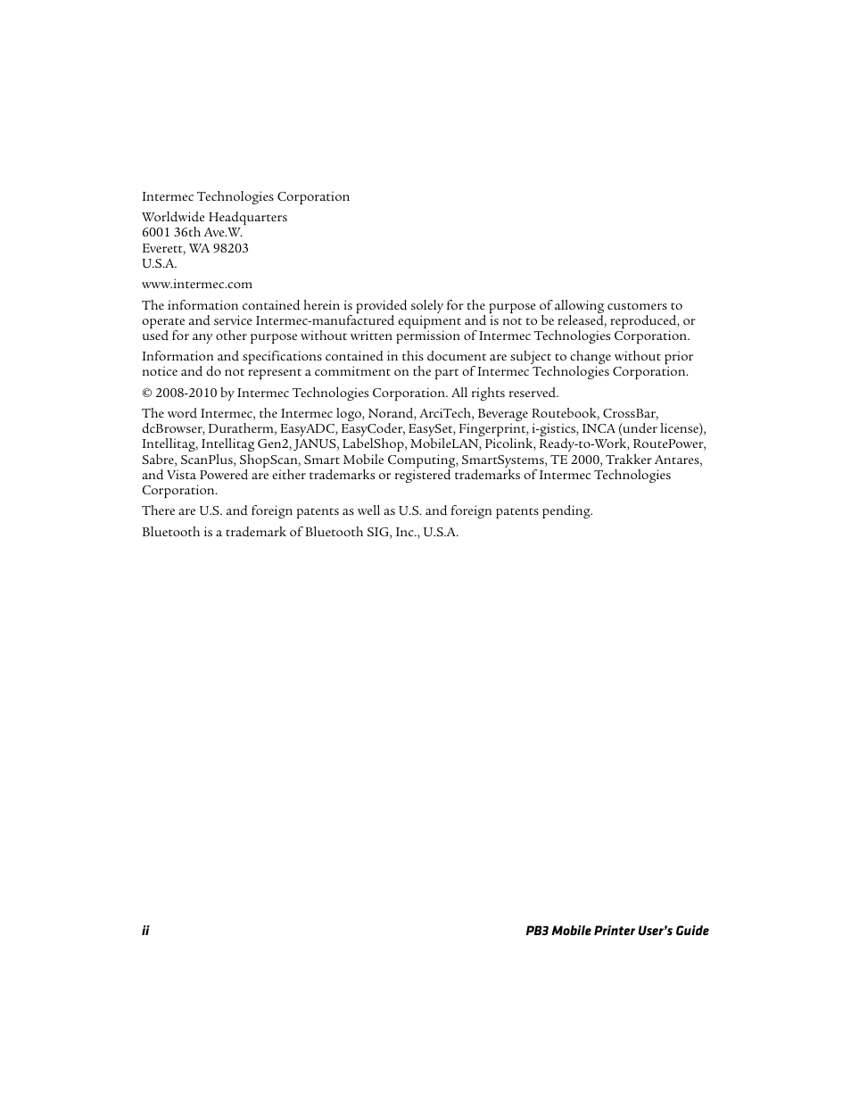 Intermec Mobile PB3 User Manual | Page 2 / 38