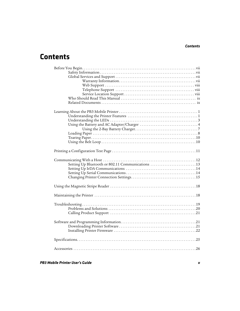 Intermec Mobile PB3 User Manual | Page 5 / 38
